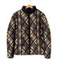 Mali Mud Cloth Legacy Pattern Padded Jacket Ethnic Geometry Style