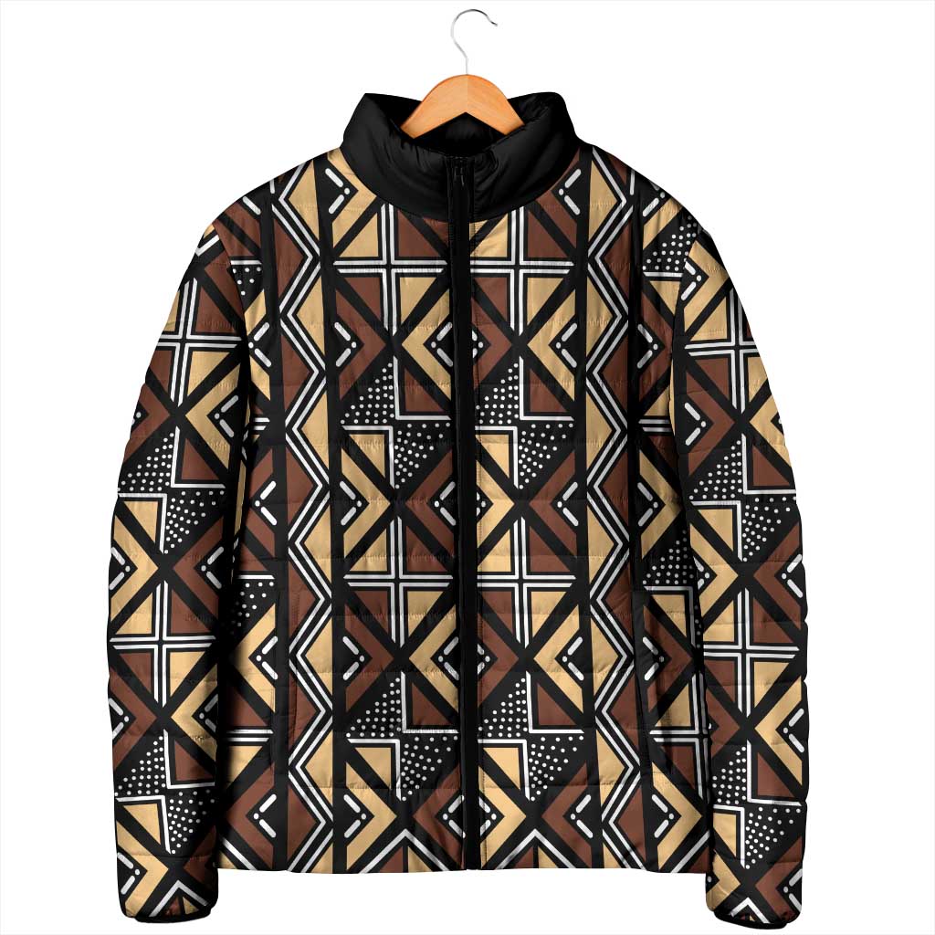 Mali Mud Cloth Legacy Pattern Padded Jacket Ethnic Geometry Style