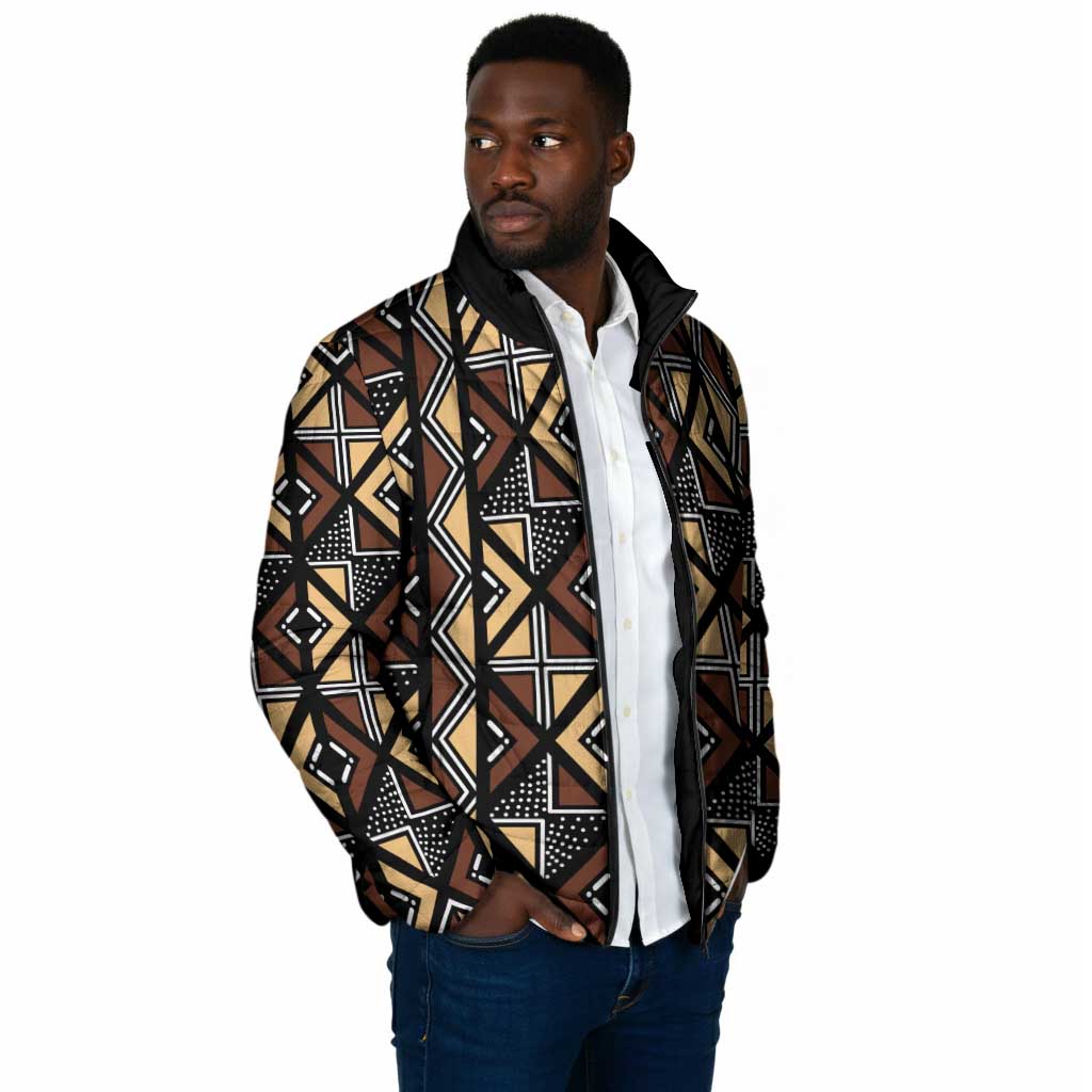 Mali Mud Cloth Legacy Pattern Padded Jacket Ethnic Geometry Style
