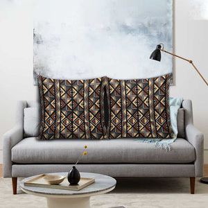 Mali Mud Cloth Legacy Pattern Pillow Cover Ethnic Geometry Style