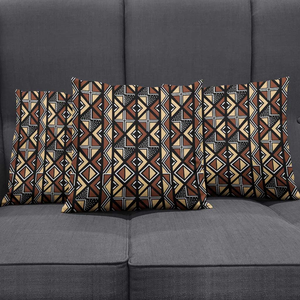 Mali Mud Cloth Legacy Pattern Pillow Cover Ethnic Geometry Style