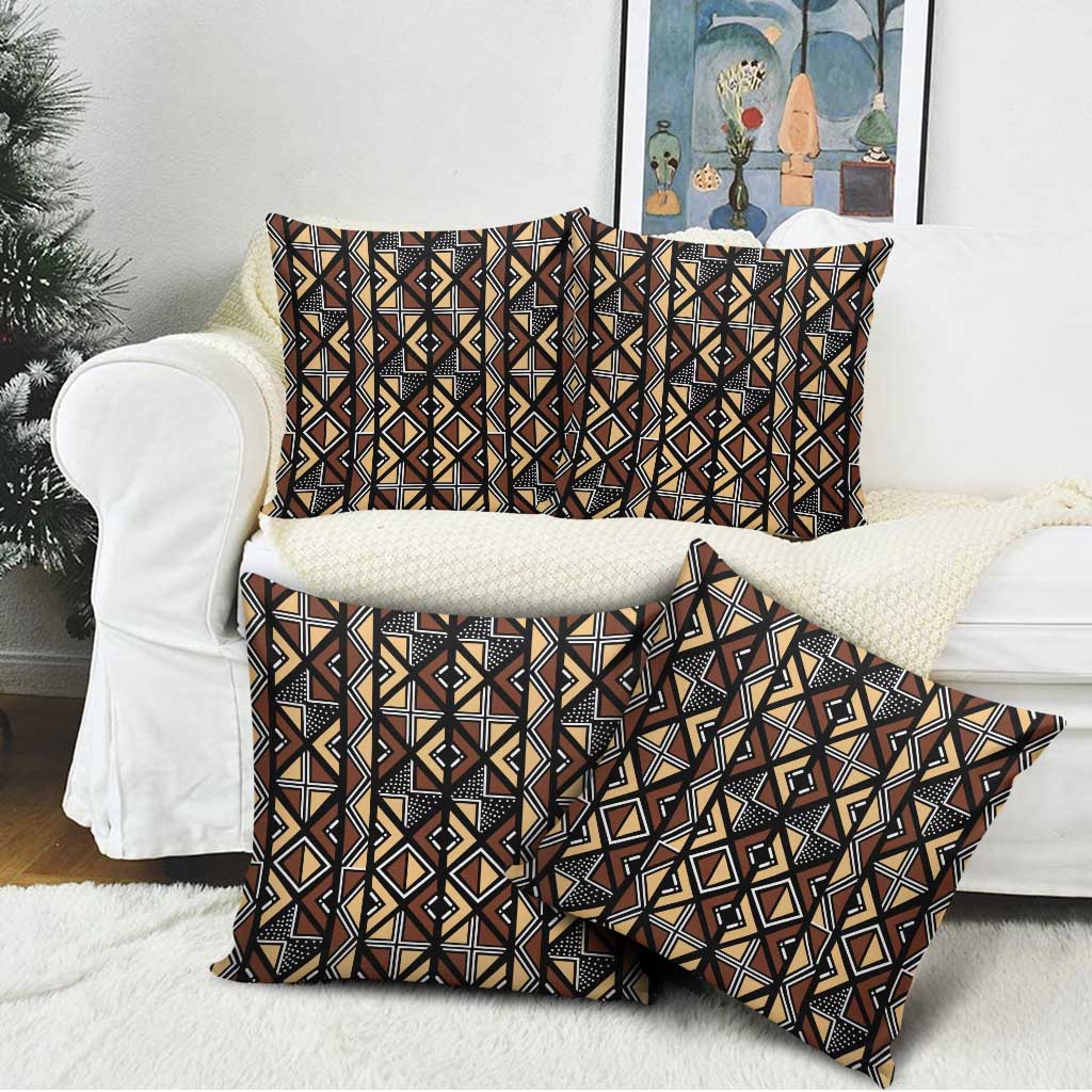 Mali Mud Cloth Legacy Pattern Pillow Cover Ethnic Geometry Style