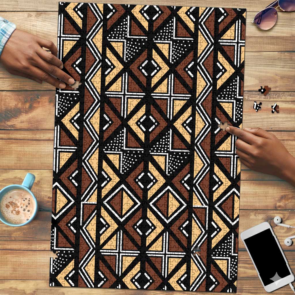 Mali Mud Cloth Legacy Pattern Puzzle Ethnic Geometry Style