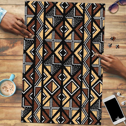 Mali Mud Cloth Legacy Pattern Puzzle Ethnic Geometry Style