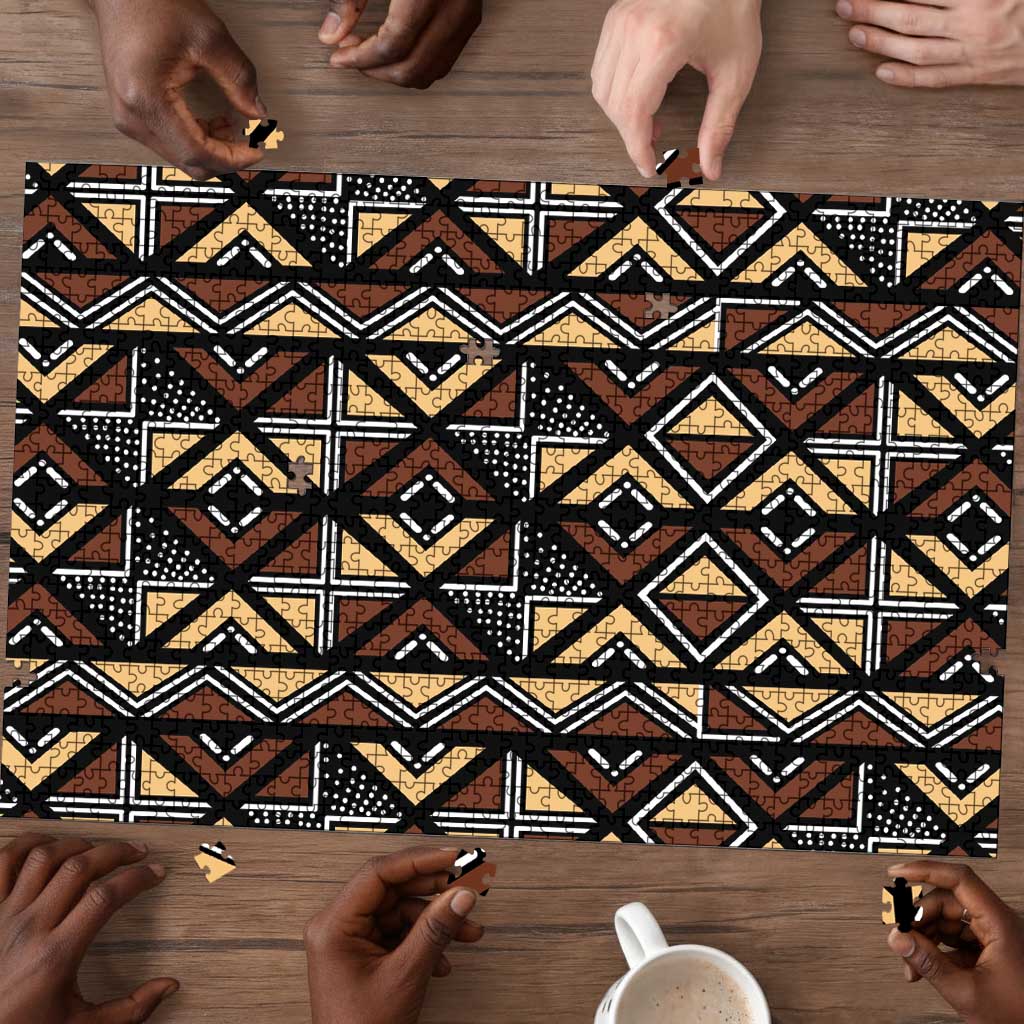 Mali Mud Cloth Legacy Pattern Puzzle Ethnic Geometry Style