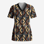 Mali Mud Cloth Legacy Scrub Top African Tribal Pattern - African Pride