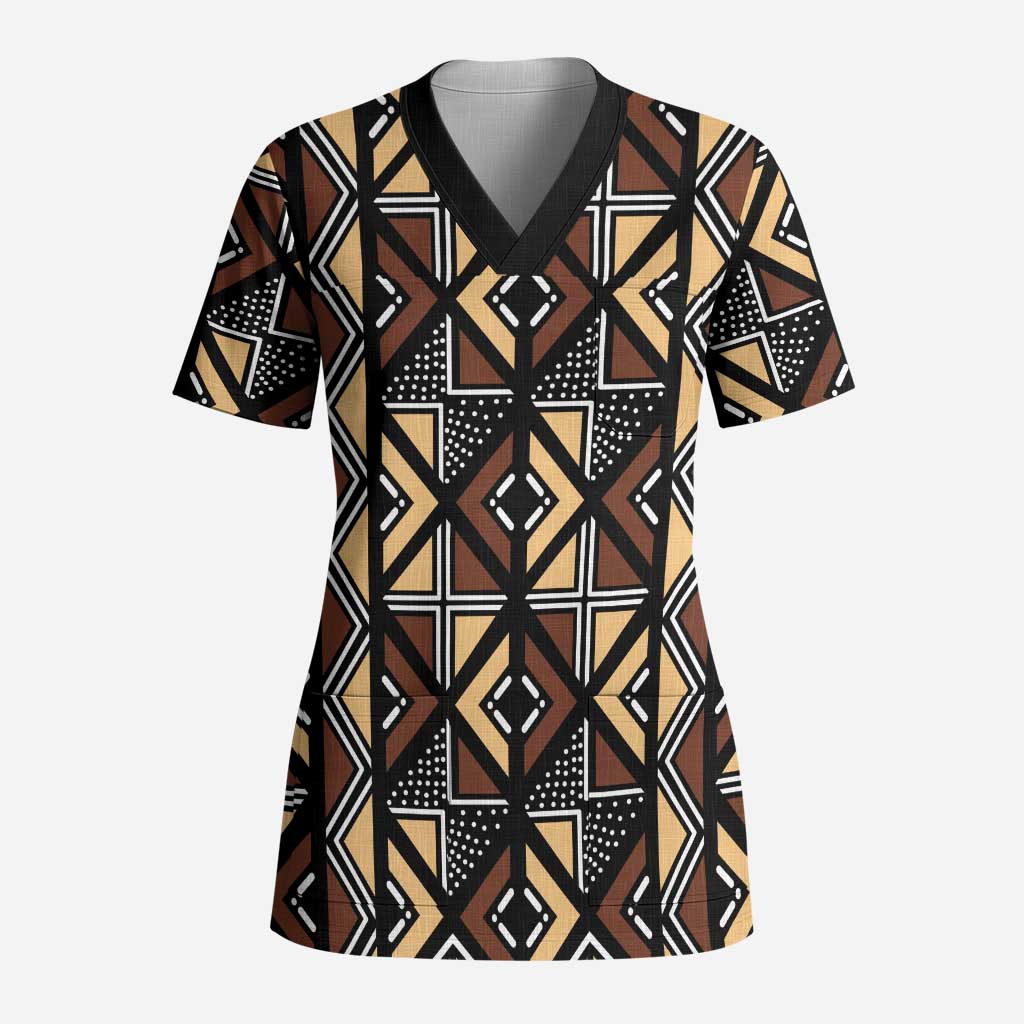 Mali Mud Cloth Legacy Scrub Top African Tribal Pattern - African Pride