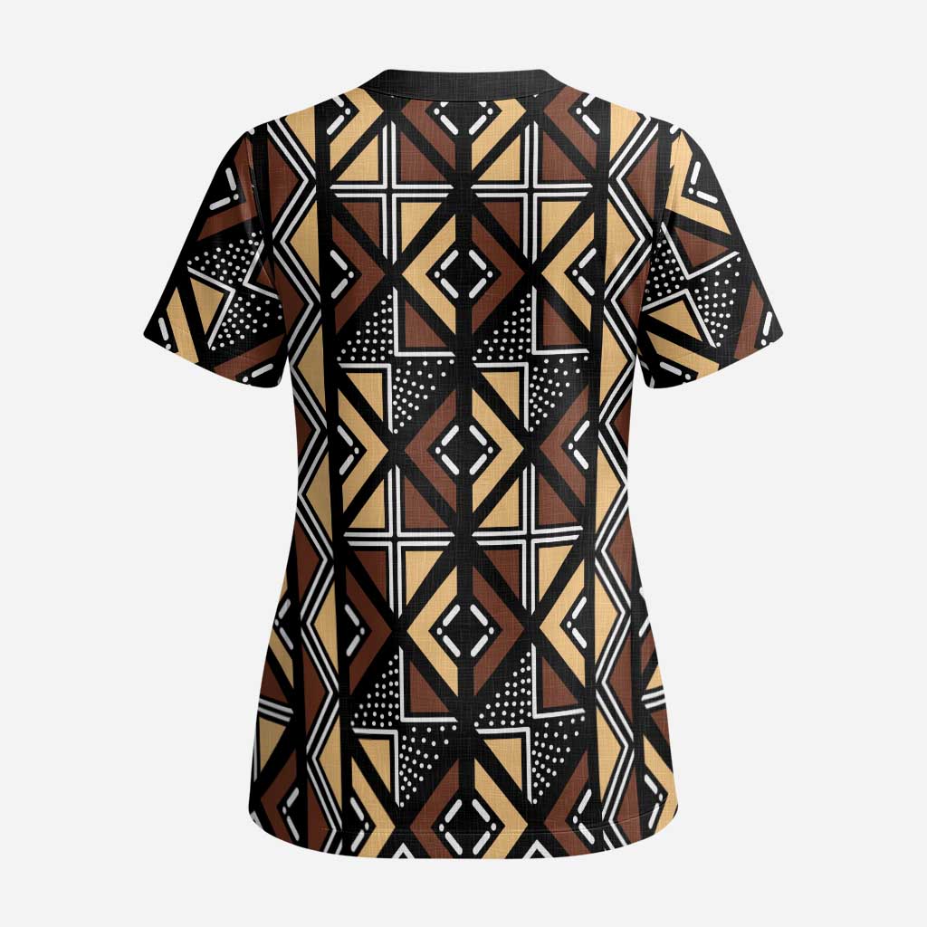 Mali Mud Cloth Legacy Scrub Top African Tribal Pattern - African Pride