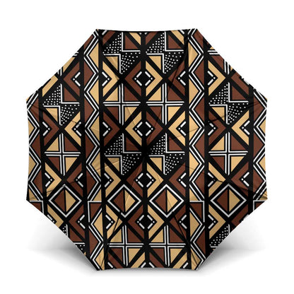 Mali Mud Cloth Legacy Pattern Umbrella Ethnic Geometry Style