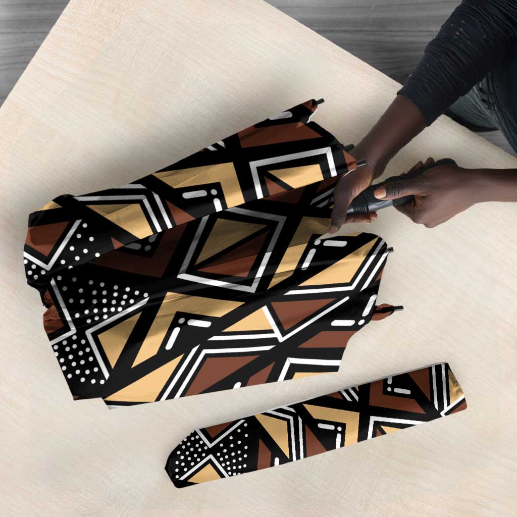 Mali Mud Cloth Legacy Pattern Umbrella Ethnic Geometry Style