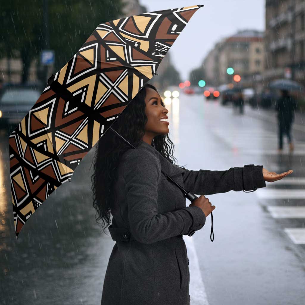 Mali Mud Cloth Legacy Pattern Umbrella Ethnic Geometry Style