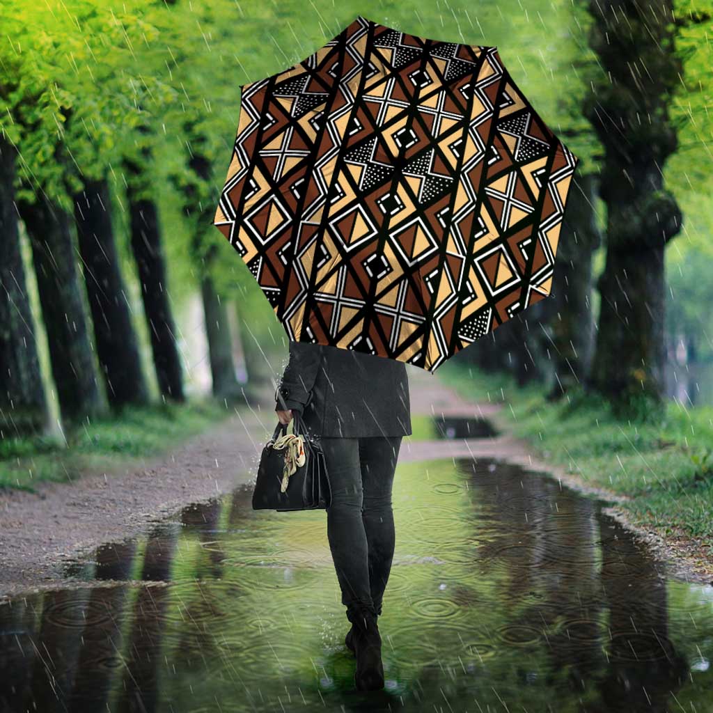 Mali Mud Cloth Legacy Pattern Umbrella Ethnic Geometry Style