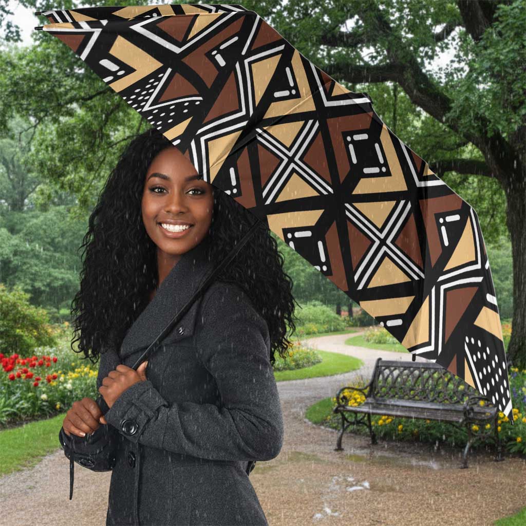 Mali Mud Cloth Legacy Pattern Umbrella Ethnic Geometry Style