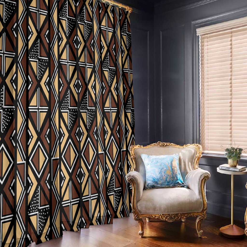 Mali Mud Cloth Legacy Window Curtain African Tribal Pattern - African Pride