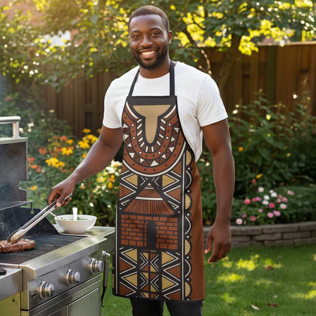 Mali Mud Cloth African Village Apron Ethnic Geometry Style