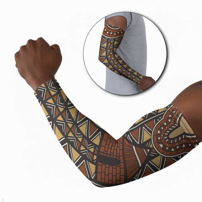 Mali Mud Cloth African Village Arm Sleeves Ethnic Geometry Style