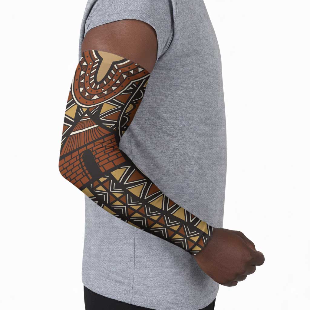 Mali Mud Cloth African Village Arm Sleeves Ethnic Geometry Style