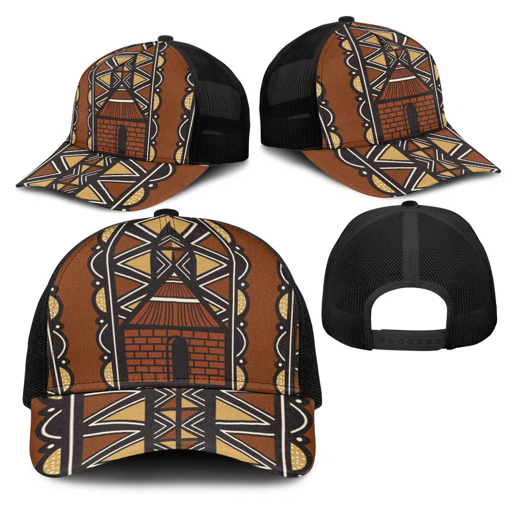 Mali Mud Cloth Village Legacy Baseball Net Cap African Tribal Pattern - African Pride