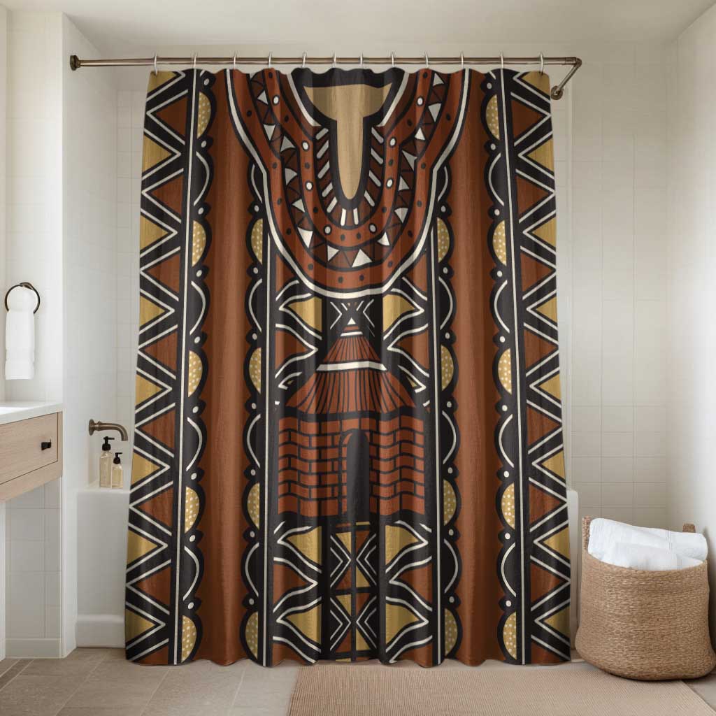 Mali Mud Cloth African Village Bathroom Set Ethnic Geometry Style