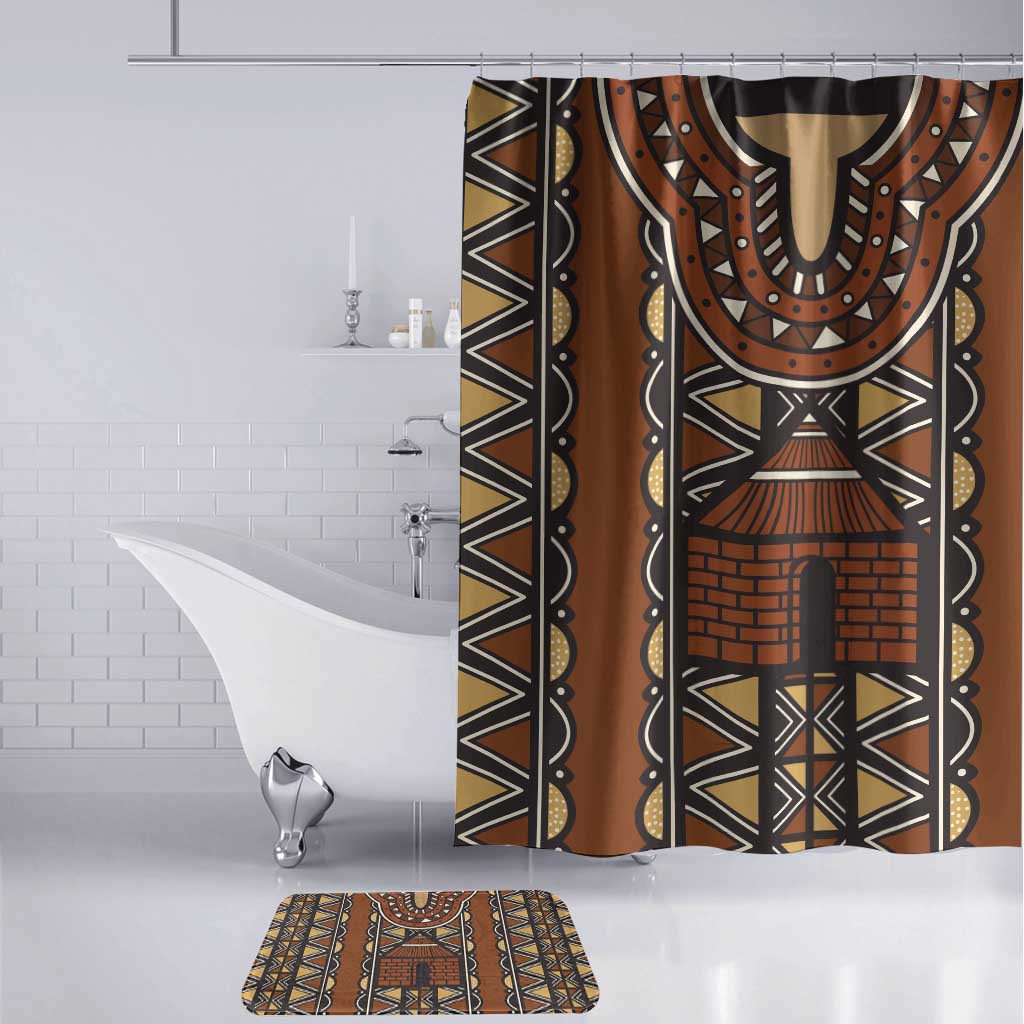 Mali Mud Cloth African Village Bathroom Set Ethnic Geometry Style