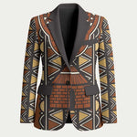 Mali Mud Cloth African Village Blazer Ethnic Geometry Style