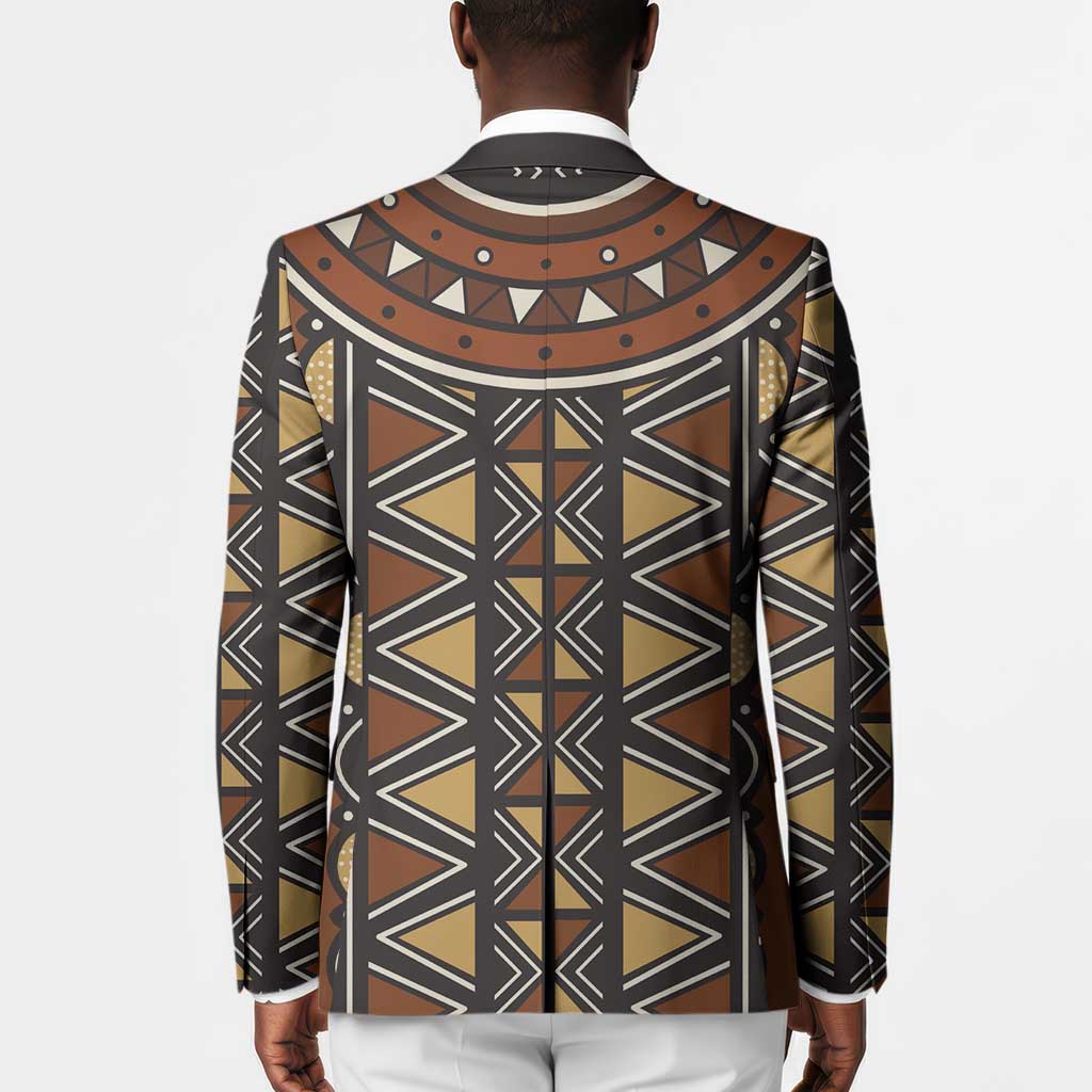 Mali Mud Cloth African Village Blazer Ethnic Geometry Style