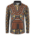 Mali Mud Cloth African Village Button Sweatshirt Ethnic Geometry Style