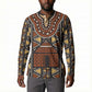 Mali Mud Cloth African Village Button Sweatshirt Ethnic Geometry Style