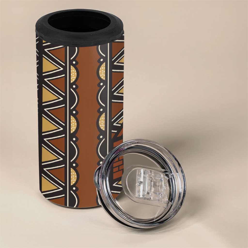 Mali Mud Cloth Village Legacy 4 in 1 Can Cooler Tumbler African Tribal Pattern - African Pride
