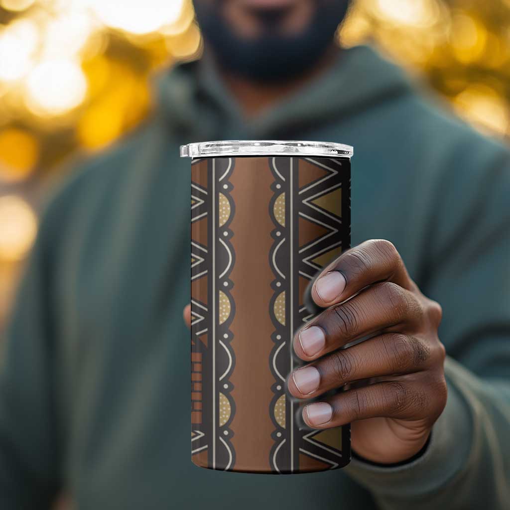 Mali Mud Cloth Village Legacy 4 in 1 Can Cooler Tumbler African Tribal Pattern - African Pride