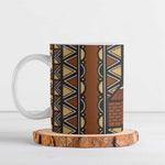 Mali Mud Cloth African Village Ceramic Mug Ethnic Geometry Style