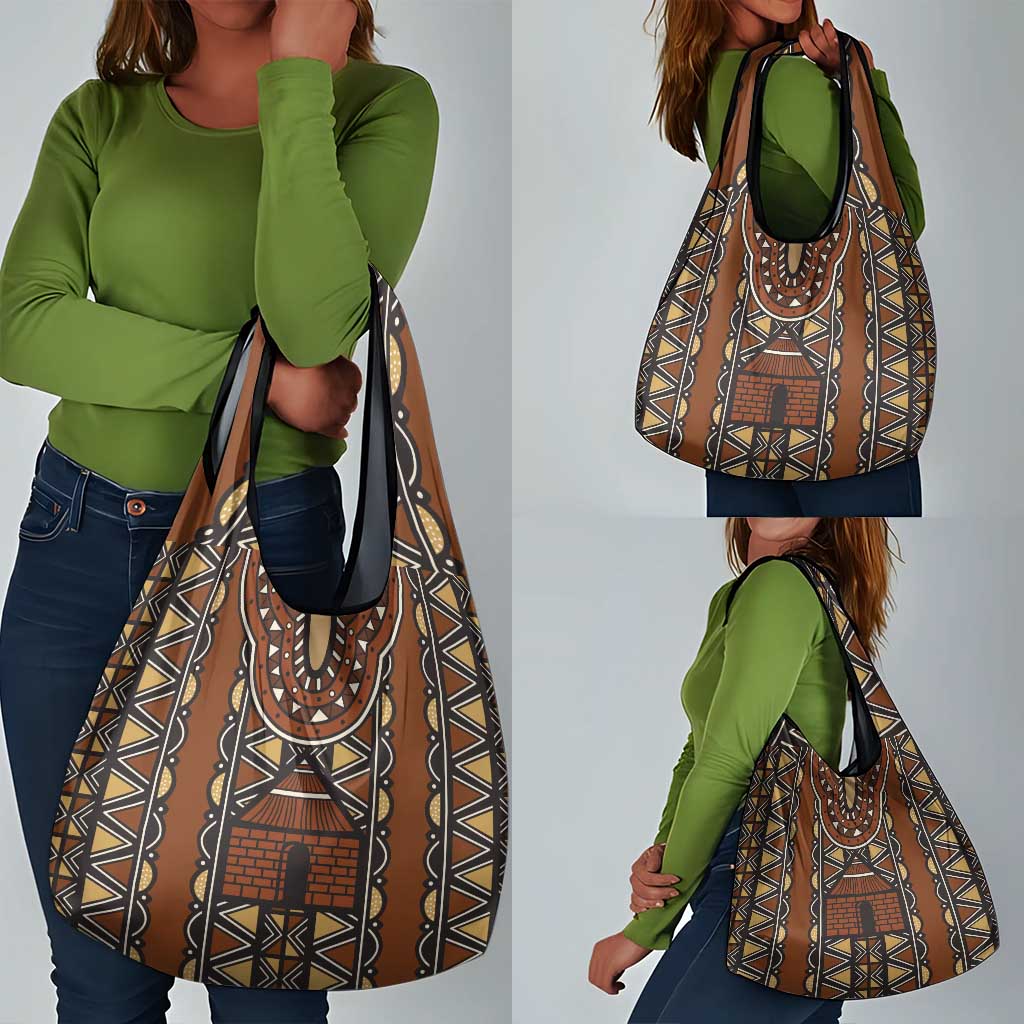 Mali Mud Cloth Village Legacy Grocery Bag African Tribal Pattern - African Pride