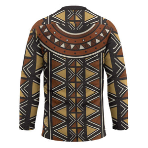 Mali Mud Cloth African Village Hockey Jersey Ethnic Geometry Style