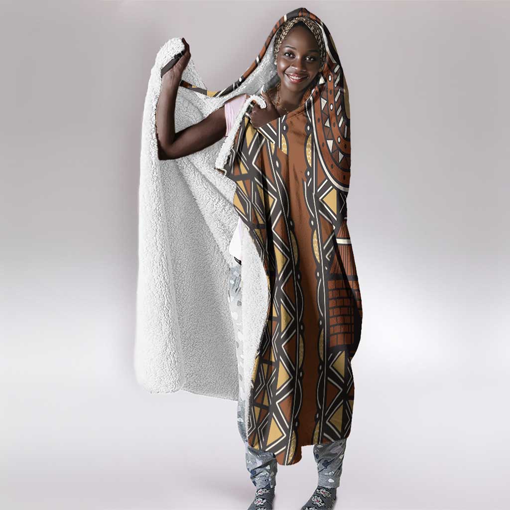 Mali Mud Cloth Village Legacy Hooded Blanket African Tribal Pattern - African Pride