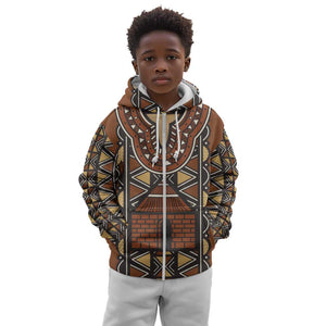 Mali Mud Cloth Village Legacy Kid Hoodie African Tribal Pattern - African Pride