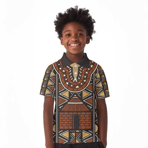Mali Mud Cloth Village Legacy Kid Polo Shirt African Tribal Pattern - African Pride