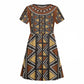 Mali Mud Cloth Village Legacy Kid Short Sleeve Dress African Tribal Pattern - African Pride