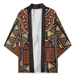 Mali Mud Cloth African Village Kimono Ethnic Geometry Style