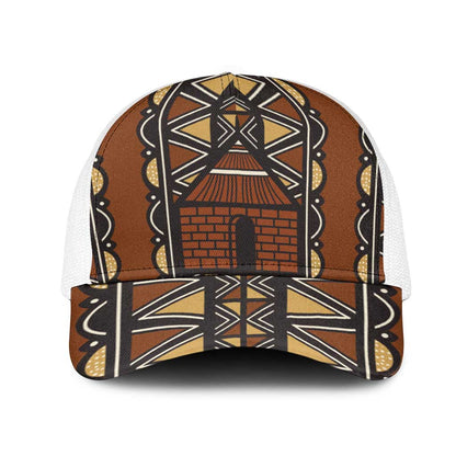 Mali Mud Cloth Village Legacy Mesh Trucker Cap African Tribal Pattern - African Pride