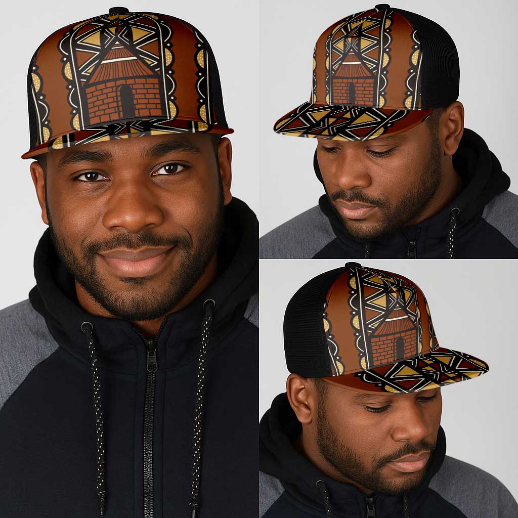 Mali Mud Cloth Village Legacy Mesh Trucker Cap African Tribal Pattern - African Pride