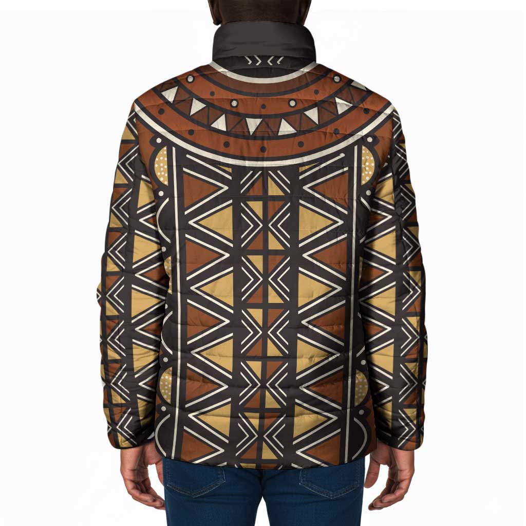 Mali Mud Cloth African Village Padded Jacket Ethnic Geometry Style