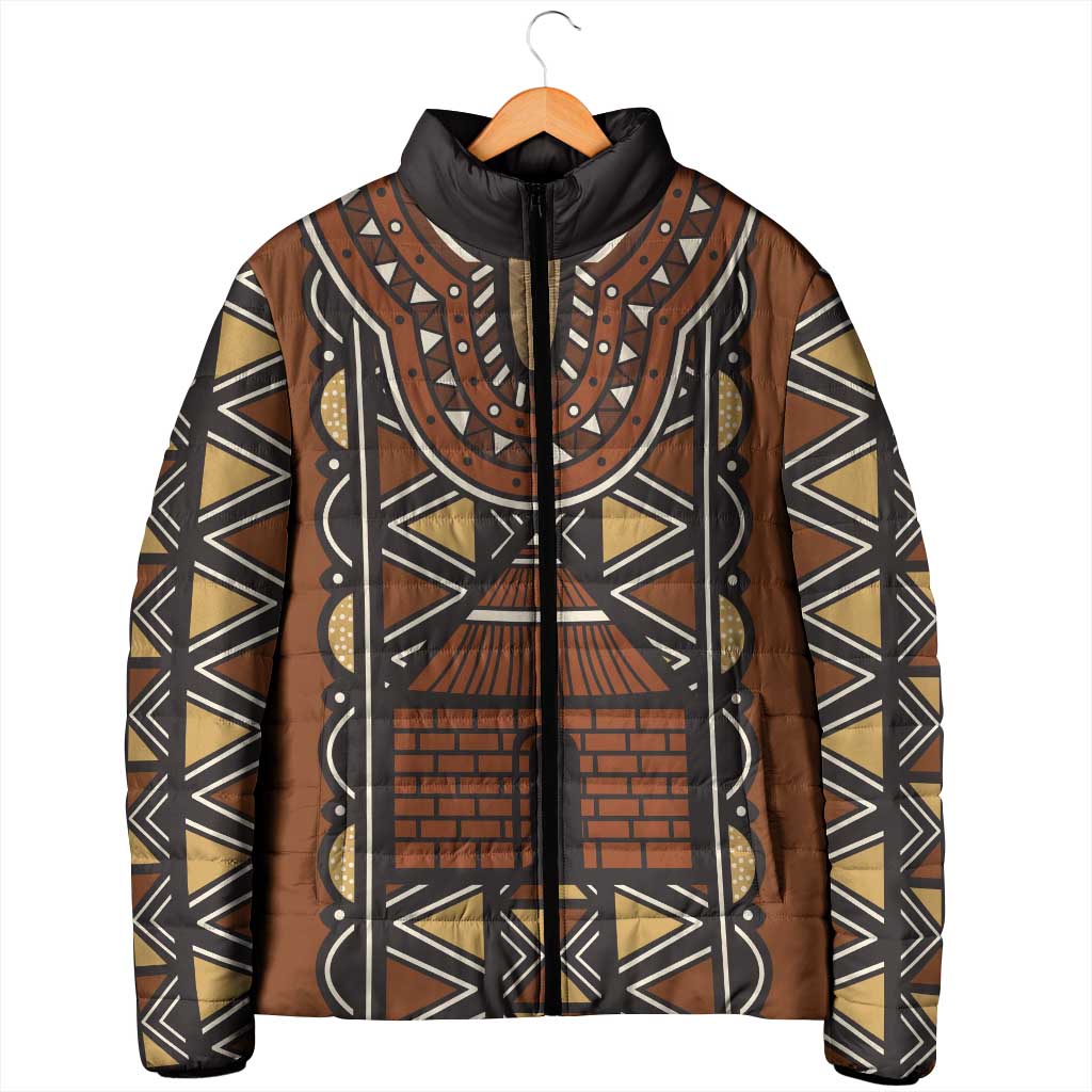 Mali Mud Cloth African Village Padded Jacket Ethnic Geometry Style