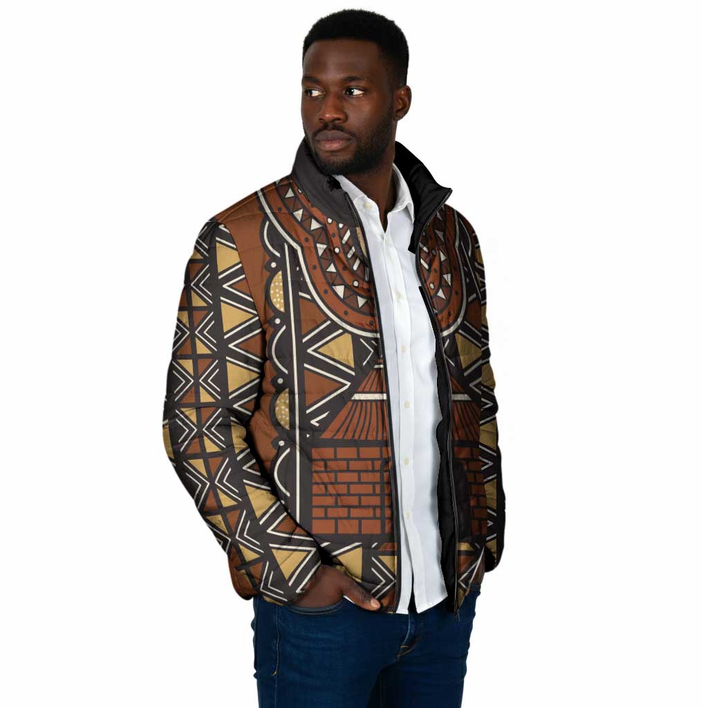 Mali Mud Cloth African Village Padded Jacket Ethnic Geometry Style