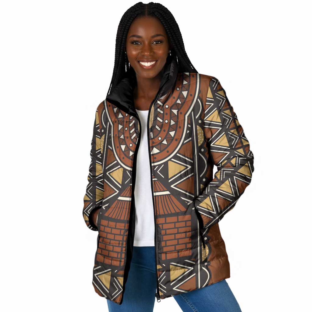 Mali Mud Cloth African Village Padded Jacket Ethnic Geometry Style