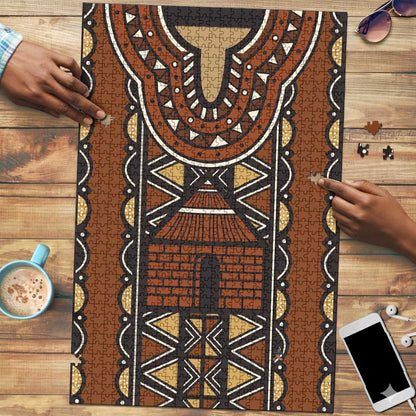 Mali Mud Cloth African Village Puzzle Ethnic Geometry Style