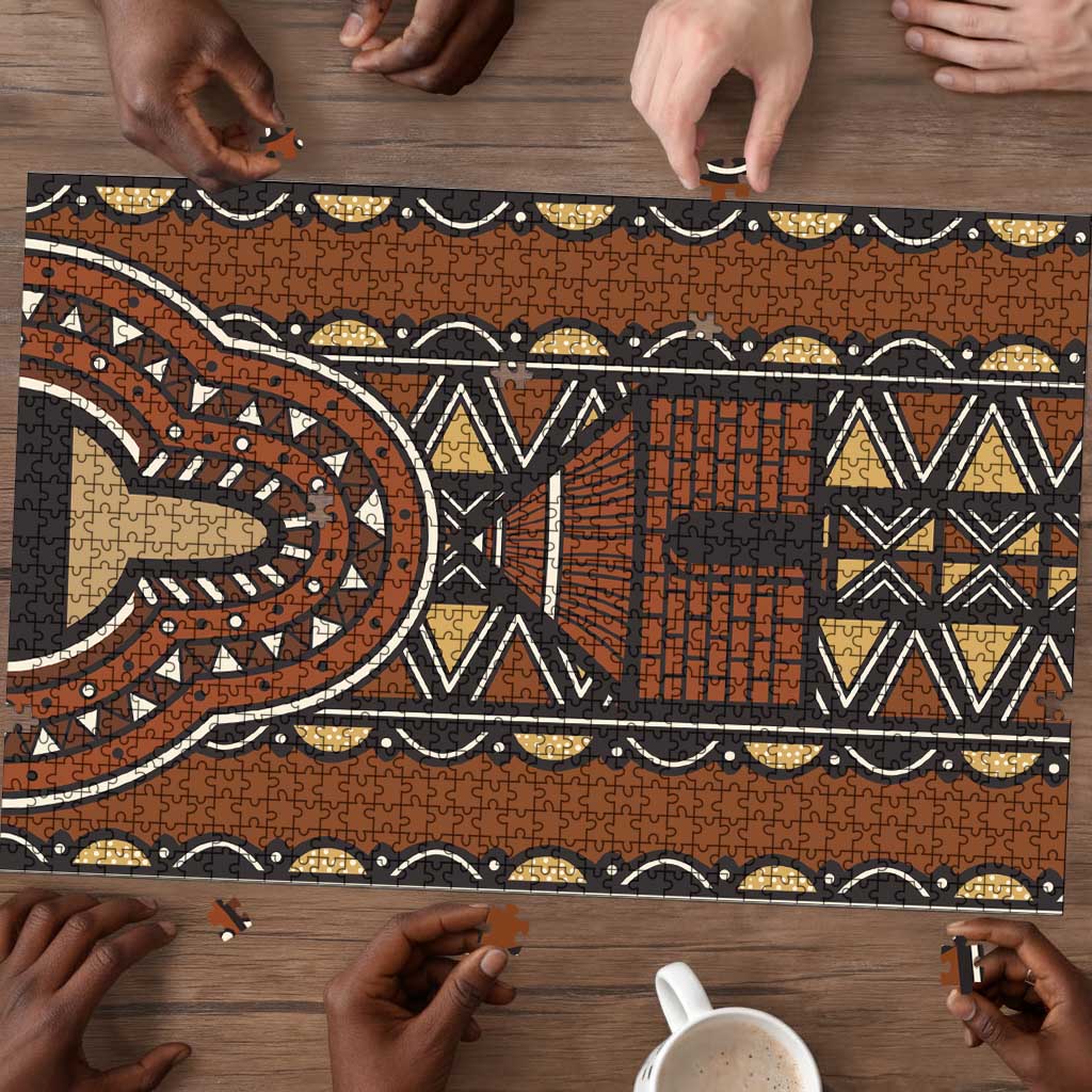 Mali Mud Cloth African Village Puzzle Ethnic Geometry Style