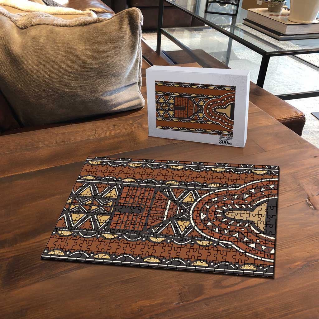 Mali Mud Cloth African Village Puzzle Ethnic Geometry Style