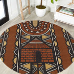 Mali Mud Cloth Village Legacy Round Carpet African Tribal Pattern - African Pride