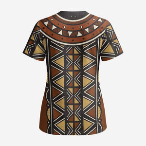 Mali Mud Cloth Village Legacy Scrub Top African Tribal Pattern - African Pride