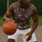 Mali Mud Cloth Village Legacy Sleeveless Hoodie African Tribal Pattern - African Pride